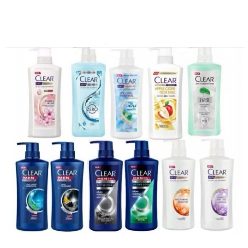 แชมพูเคลียร์ Clear 390-400ML แชมพูเคลีย ยาสระผม แชมพูสระผม แชมพูขจัดรังแค สูตร เคลียร์แชมพู 390-400 มล.