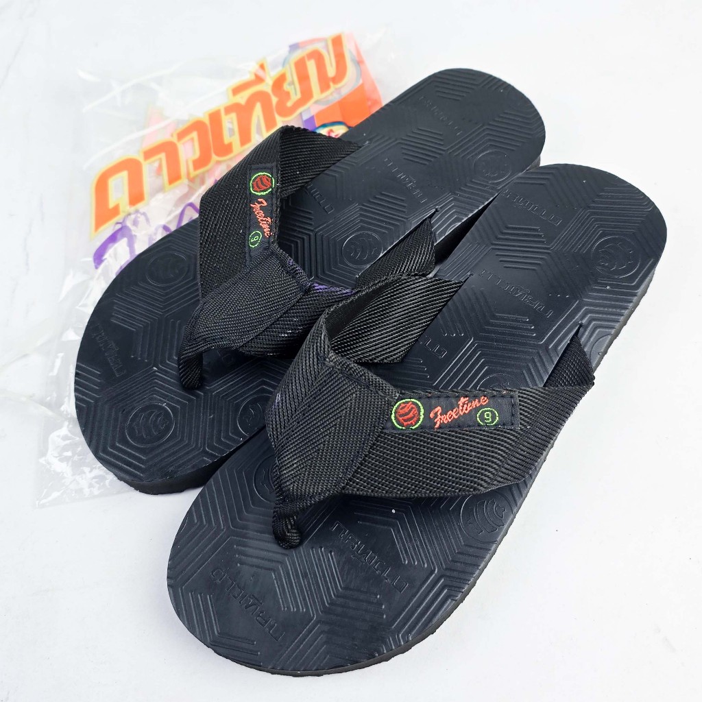 รองเท้าแตะรองเท้าดาวเทียมสายผ้า รองเท้าหูหนีบผ้าในตำนาน Made in Thailand วัยรุ่นนิยมชอบใส่เบาสบาย