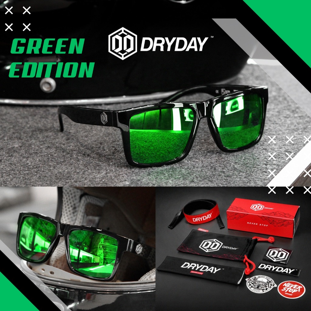 DRYDAY  SHIN BLACK - GREEN POLA