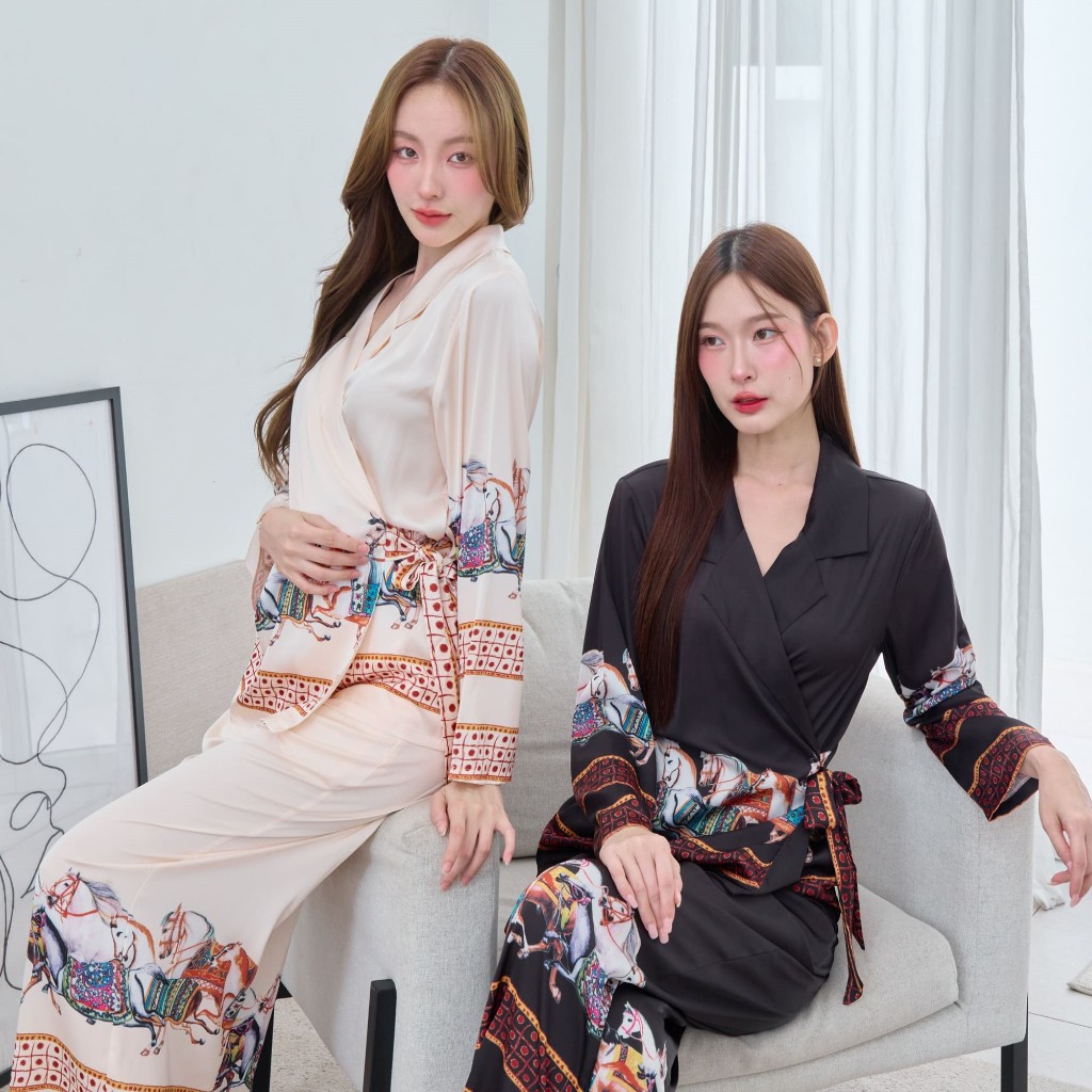 ชุดนอน Mulen (Muslin Pajamas) Silk Satin (P5054 P5055 P5056 P5057 P5058 P5059 P5064)