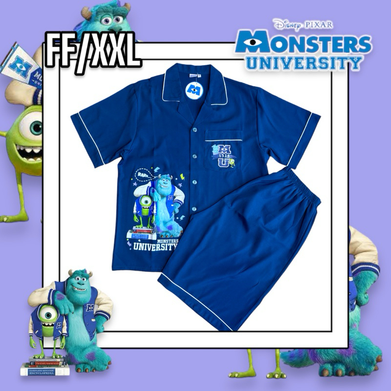 ชุดนอน 𝐒𝐢𝐳𝐞 𝟐𝐗𝐋 มอนสเตอร์ Monster 'Inc (รอบอก46“) ผ้าไหมอิตาลี่ ลิขสิทธิ์แท้ [โค้ด30% 1000]