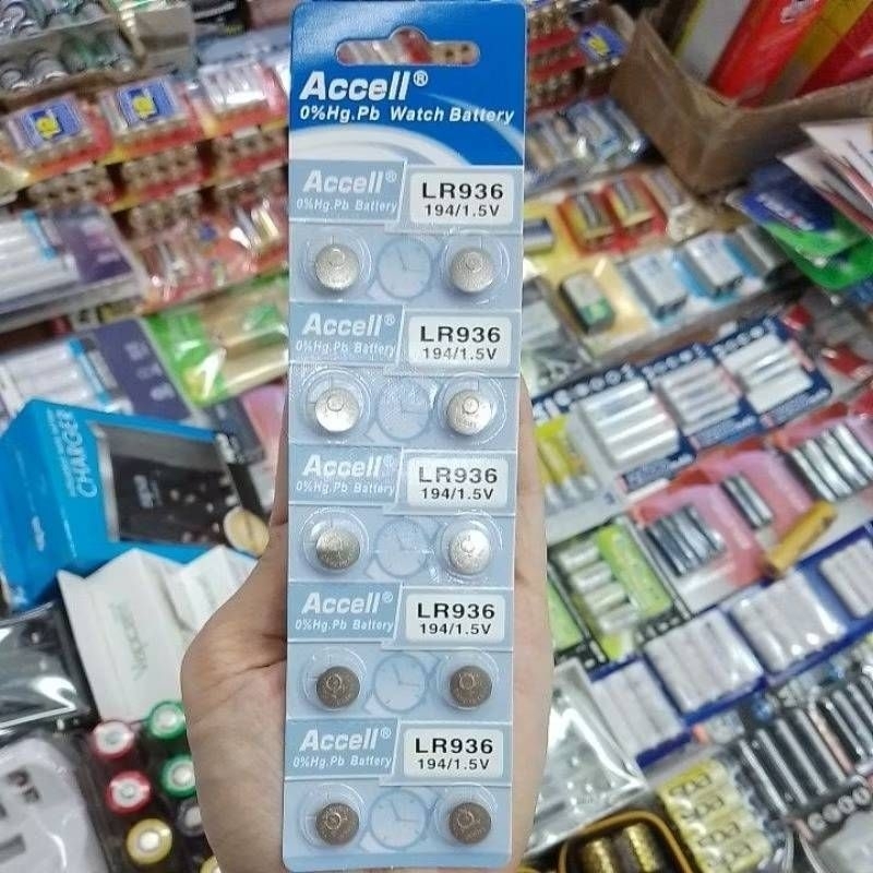ถ่านกระดุม Accell LR936 1.5V แพค10ก้อน ของใหม่ ของแท้