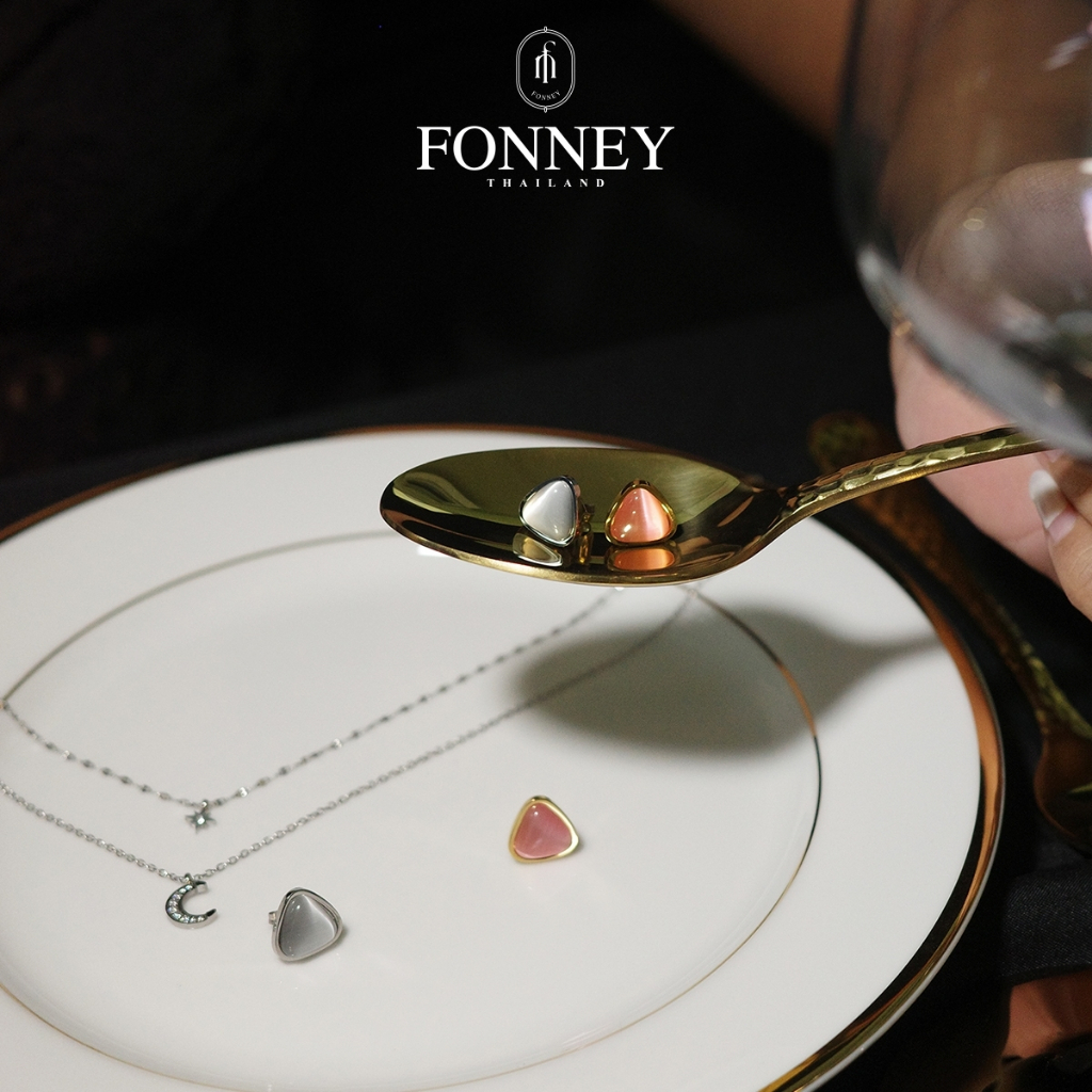 New-Fonney ต่างหูสแตนเลสไม่ลอก ไม่ดำ