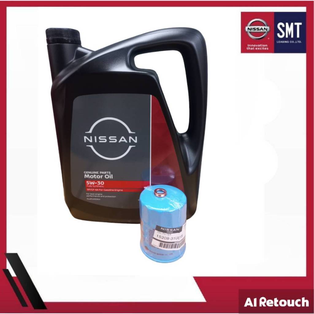 ชุดถ่ายน้ำมันเครื่อง 5W-30 (เบนซิน) ใช้สำหรับรถนิสสันTEANA J32 L33, X-TRAIL T32,เครื่อง 2.5