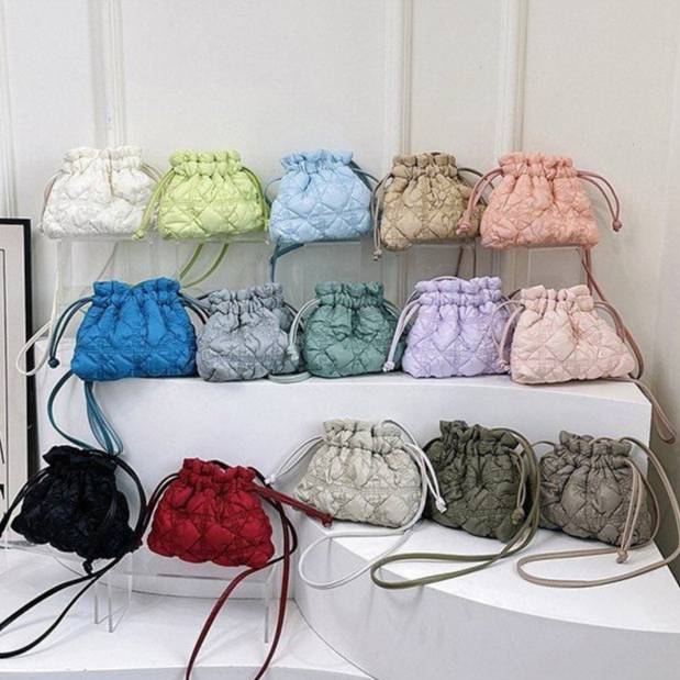 BAG-TASTE กระเป๋าเกี๊ยว ลายก้อนเมฆ สไตล์เกาหลี ปรับระดับได้ ผ้าไนล่อน กระเป๋าสะพายข้าง