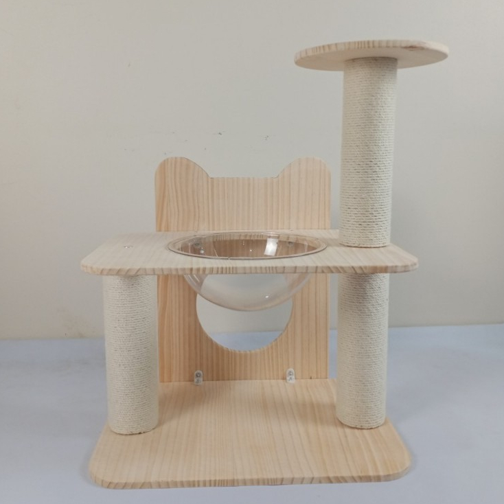 MIP141N Hisopetshop  คอนโดแมว ไม้สน (หลุม25ซม.)