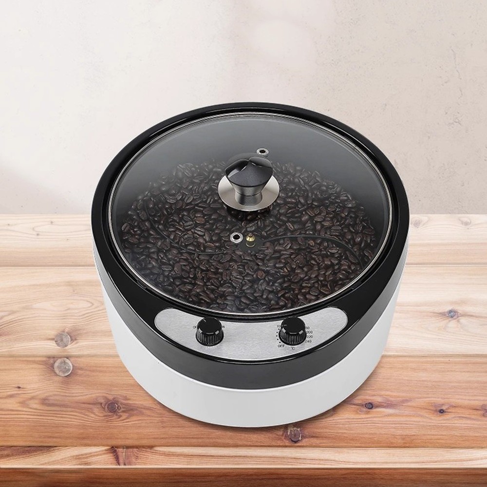 เครื่องคั่วเมล็ดกาแฟ1800W เครื่องคั่วไฟฟ้าขนาดใหญ่แบบเอียง ทำให้หมุนและผสมได้สม่ำเสมอมากขึ้น