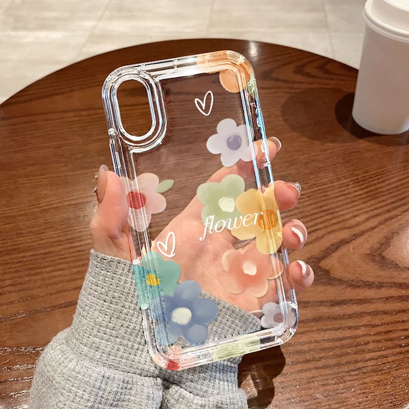 เคสนิ่มทีพียู For iPhone 11 16 14 17 13 12 15 Pro Max 7 8 6 Plus X XR XS Max เคสนิ่มใสถุงลมนิรภัยกันกระแทกการ์ตูนน่ารัก