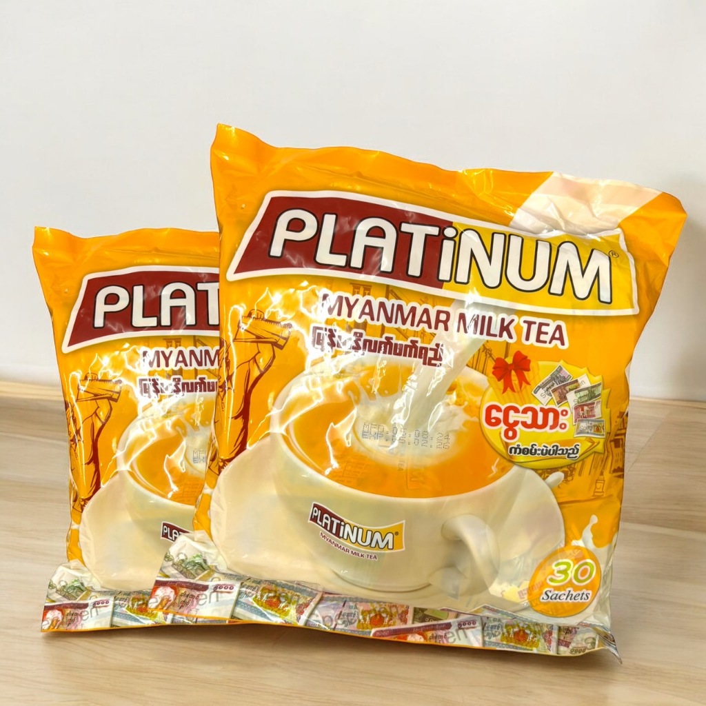 4seafood ชานม ลาเต้ Platinum ชานมเข้มข้น หอมชา ลาเต้ ชานมชง (แพ็ค 30 ซอง)