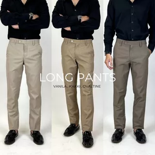 LONG PANTS กางเกงสแล็คผู้ชายขายาวทรงกระบอก ผ้าไม่ยืด
