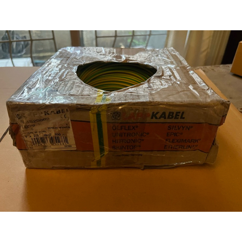 สายไฟคอนโทรล H07V-K 1x2.5 mm2. สีเขียว/เหลือง “LAPPKABEL”70 เมตร (ไม่เต็มกล่อง)