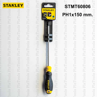 STANLEY ไขควง PH1/PH2 /ปากแบน 3mm/5mm. ด้ามจับยาง ปลายมีแม่เหล็ก (ของแท้)