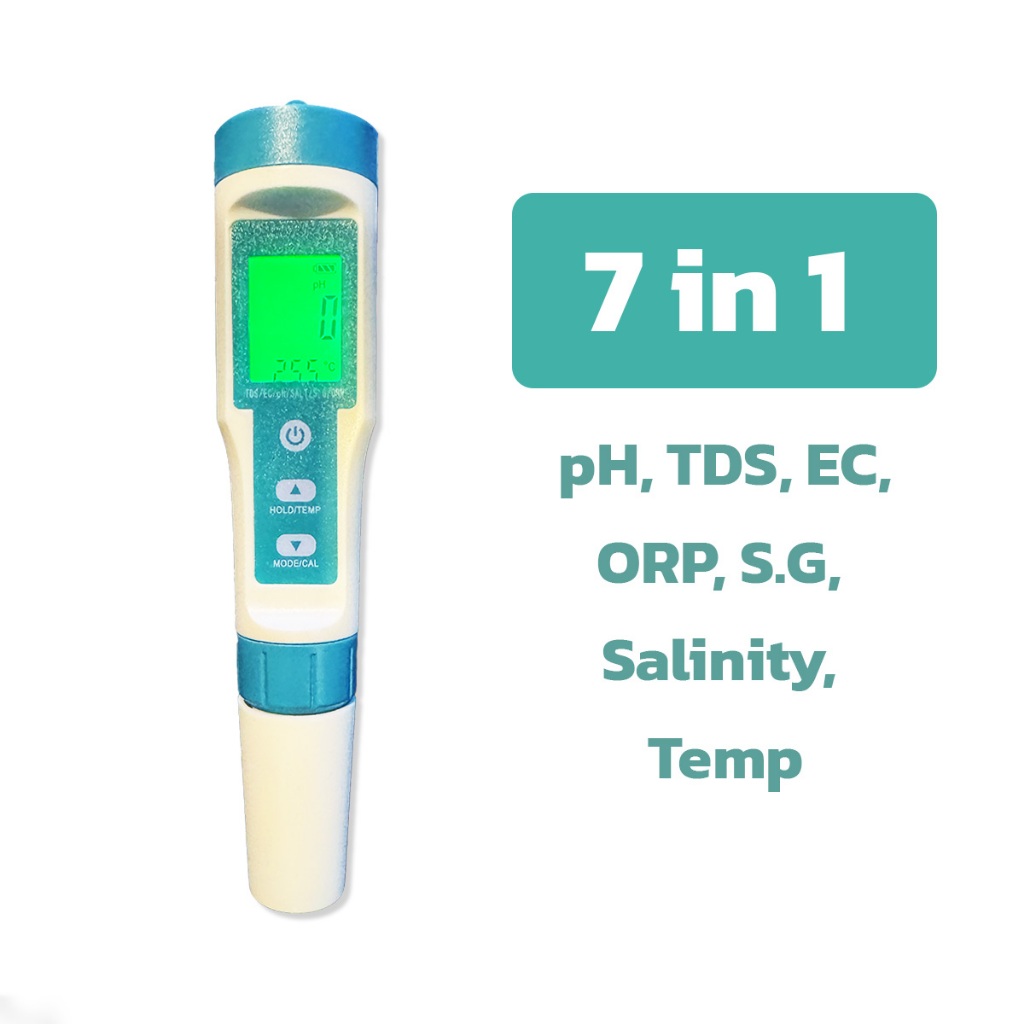 เครื่องวัดค่าน้ำสำคัญ 7 in 1 รุ่นC-600สามารถวัด7ค่าน้ำสำคัญ pH,TDS,EC,ORP,S.G,Salinity,วัดอุณหภูมิ