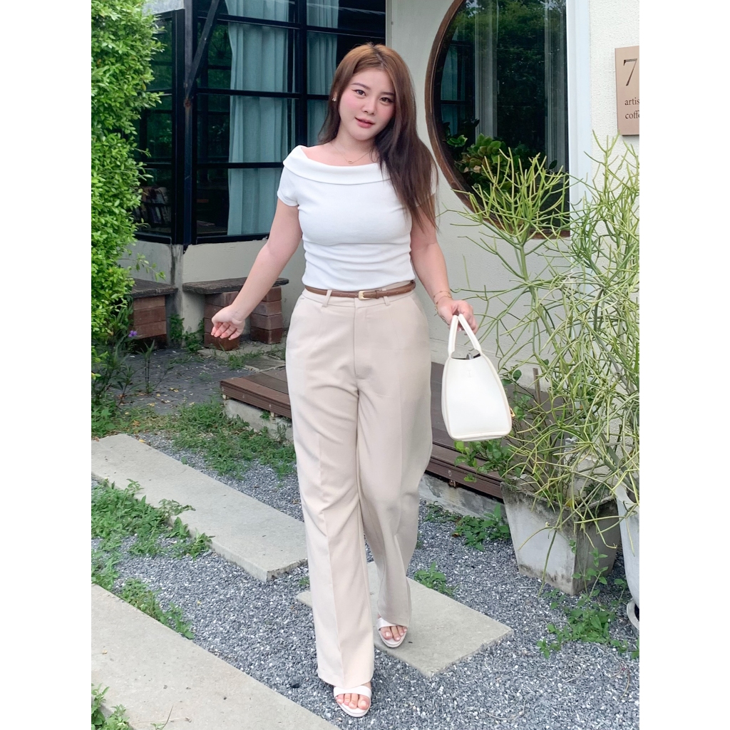 Pimry กางเกงทำงาน ผ้าโอซาก้าผาหนา ผ้าดีมาก ใส่ทำงาน ใส่ทางการ รุ่น กางเกงa80