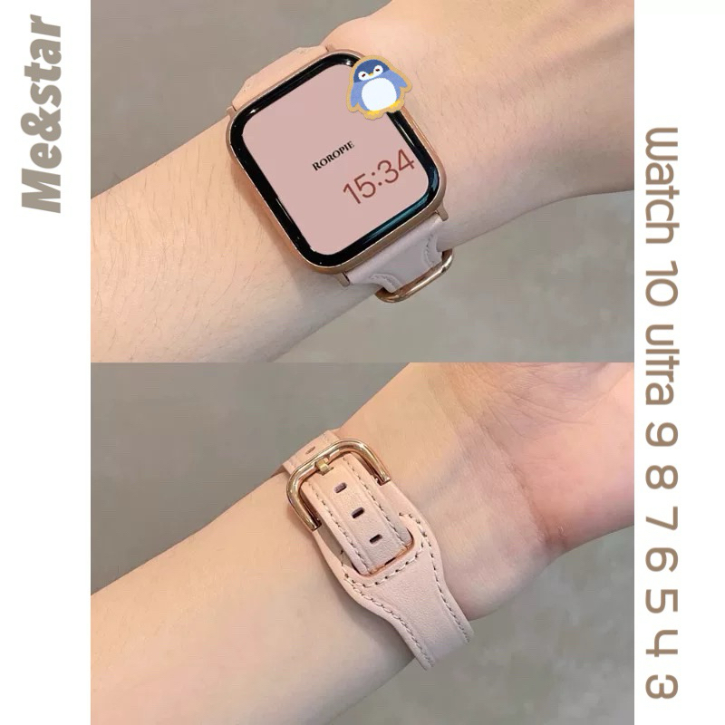หนังขอบเล็ก Bella สำหรับ watch11 10 9 8 se 7 6 ขนาด 40/41/42/44/45/46มม สายนาฬิกา smart watch หนัง สายแอปเปิ้ลวอช