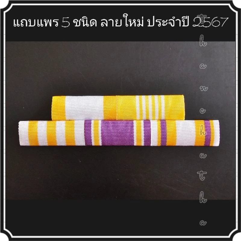 แถบแพรข้าราชการ 5 ชนิด ลายใหม่ประจำปี 2567