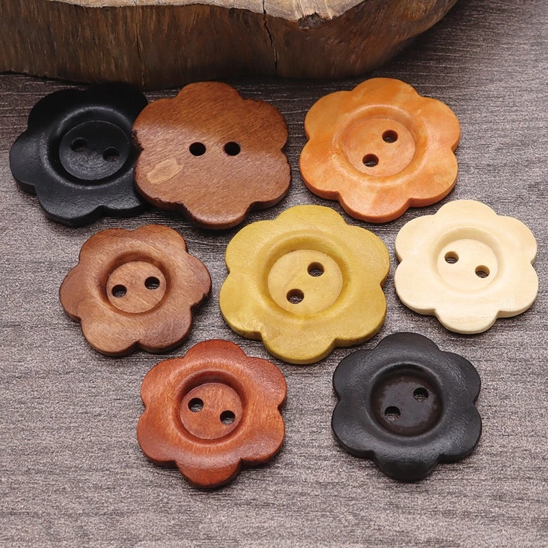 กระดุมดอกไม้ กระดุมไม้ แฟนซี ราคา/set รวม 8 เม็ด