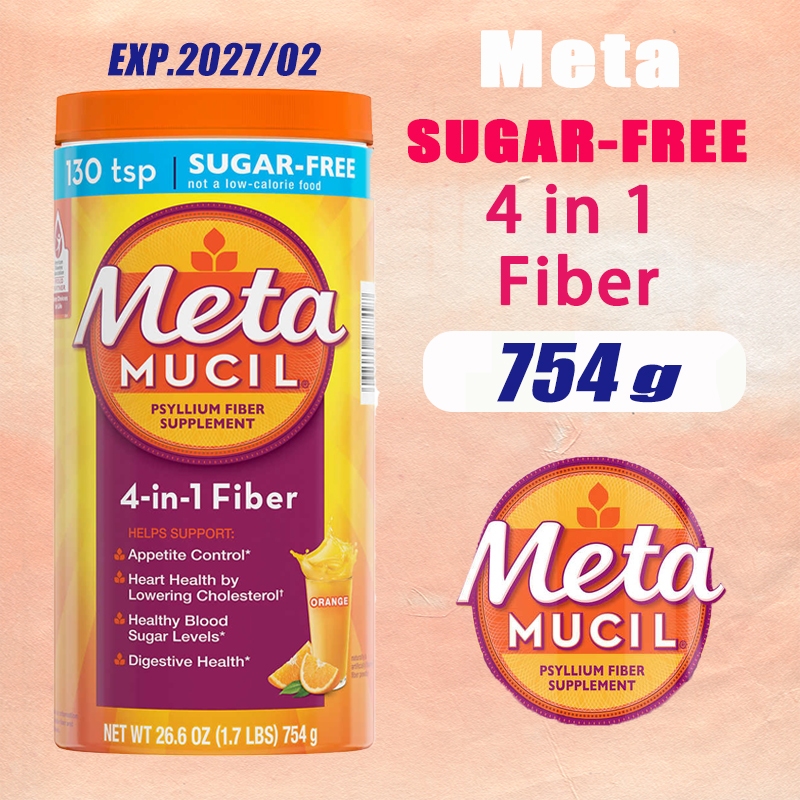 MetaMucil fiber Powder Orange flavor sugar free Powder ผงไฟเบอร์