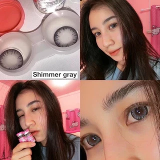 💋 **มีค่าสายตา0.00-10.00** 💋 Wink Shimmer Gray Brown Black บิ๊กอาย สุดปัง คอนแทคเลนส์ รายเดือน มีอย แถมตลับฟรี สวยมาก