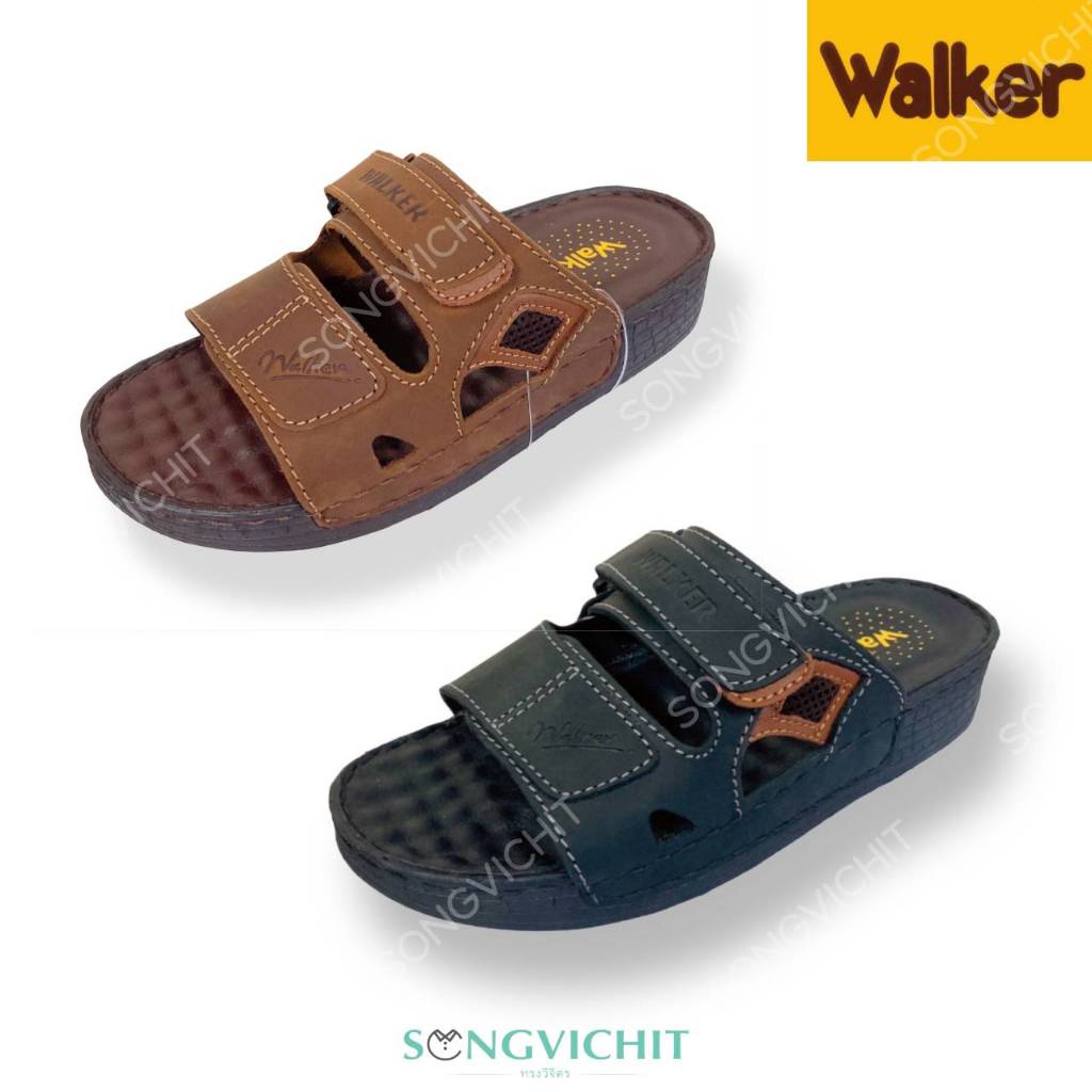 รองเท้าแตะ Walker WB723 รองเท้าหนังแท้