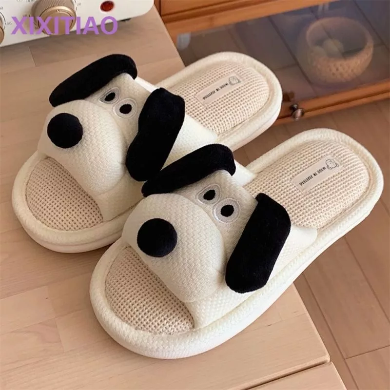 🔆ใหม่🔆(SH-1-25) รองเท้าสลิปเปอร์หน้าหมา รองเท้าผ้าใส่เดินในบ้าน พื้นกันลื่น ชายและหญิง