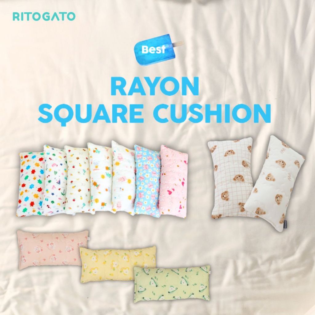 Ritogato Rayon Square Cushion หมอนนอนสำหรับสัตว์เลี้ยง นวัตกรรมผ้าเย็น นำเข้าจากเกาหลี