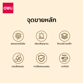 Deli ตู้เซฟ ตู้เซฟนิรภัย ดิจิตอลล็อค ระบบสแกนลายนิ้วมือ รับประกัน 1ปี Safe Box