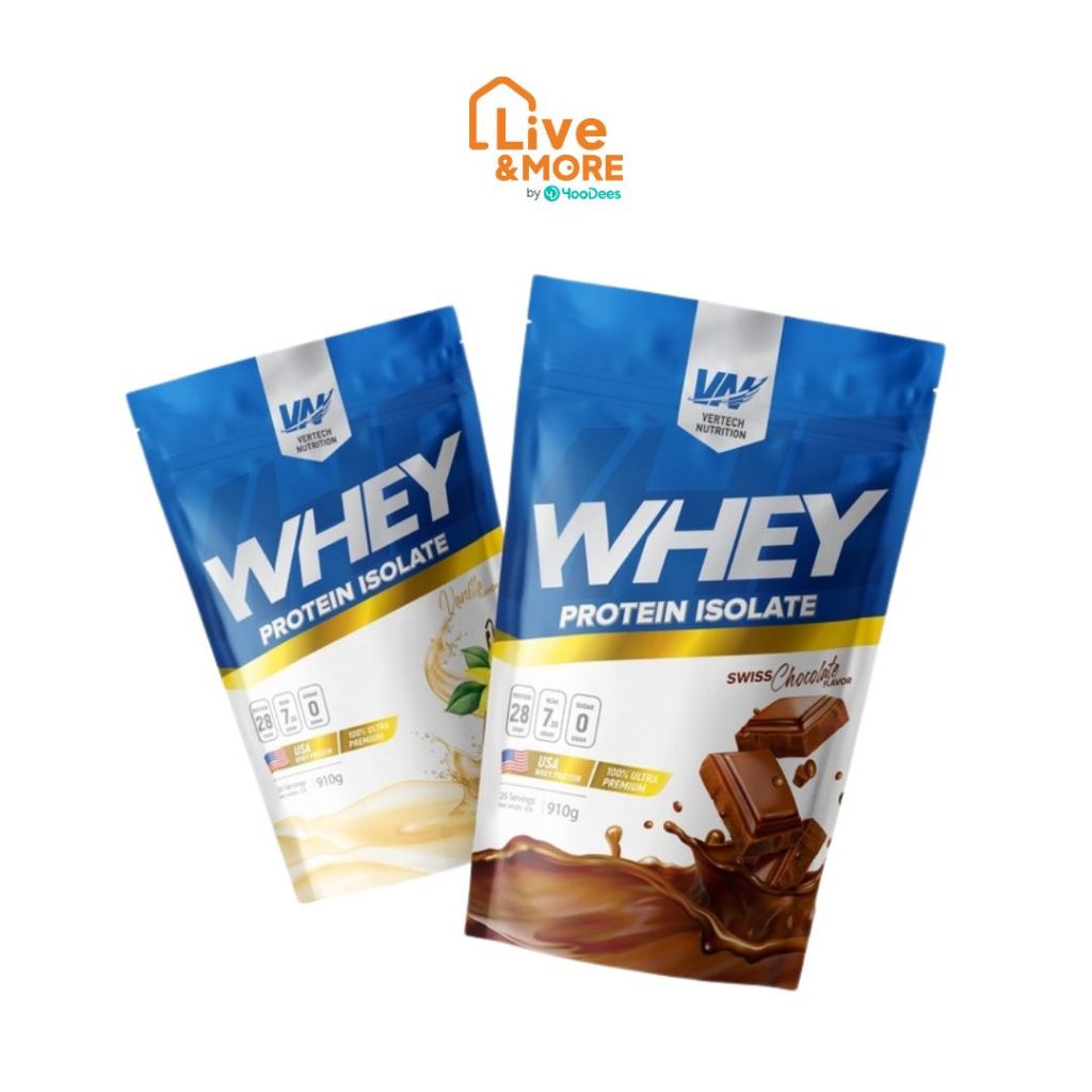 VERTECH NUTRITION 100% ISOLATE Whey Protein 2Lbs 100% เวย์โปรตีน ไอโซเลท ขนาด 2ปอนด์ สร้างกล้ามเนื้อ