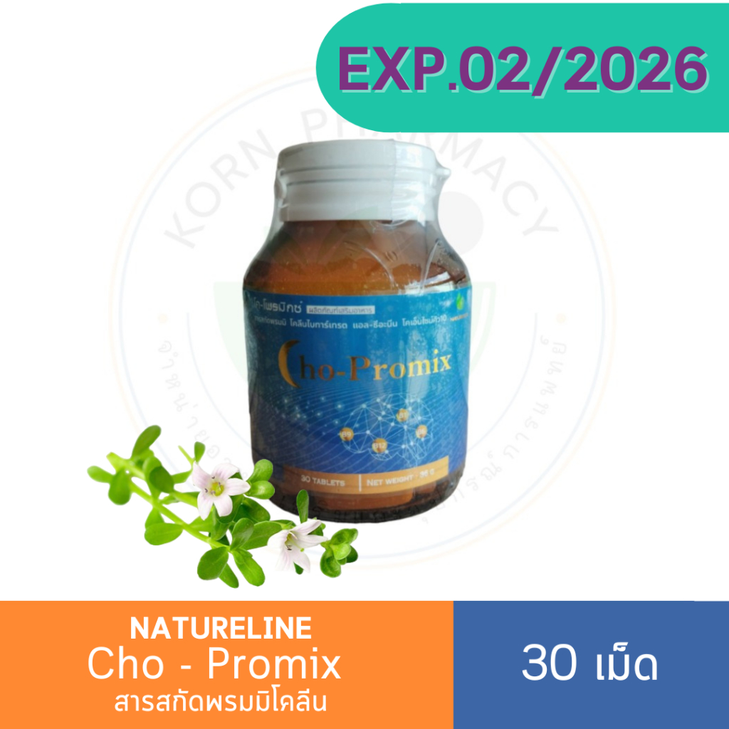 NATURELINE Cho - Promix สารสกัดพรมมิโคลีน 30 เม็ด