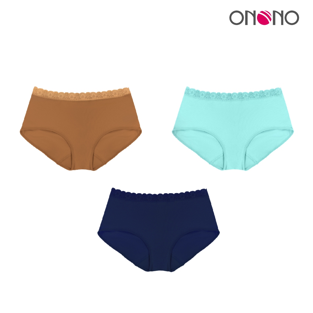 ONONO กางเกงชั้นในรูปทรง BIKINI รูปแบบเต็มตัว(สีแดงเลือดหมู) แพ็ค 3 ชิ้น รุ่น TU3502