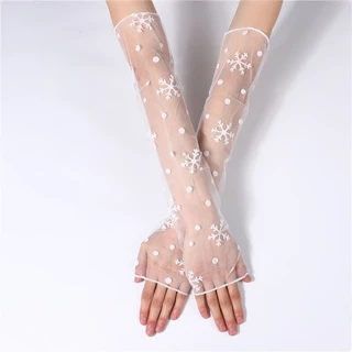 พร้อมส่งในไทย// 05 ลูกไม้ซีทรู ถุงมือตาข่ายลูกไม้ แฟชั่นโลลิต้า (Lolita Fashion) ปลอกแขนแฟชั่น