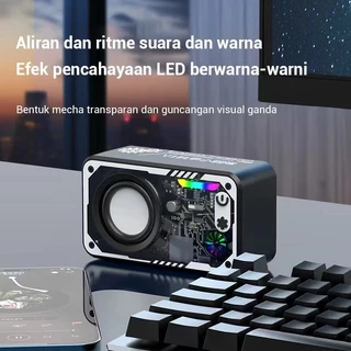 ลําโพงไร้สาย V5.3 ลําโพงทรงพลัง ไฟ LED 1800mAh แบตเตอรี่ขับเคลื่อนลําโพงขนาดเล็กกลางแจ้งแบบพกพารองรับ TF Card