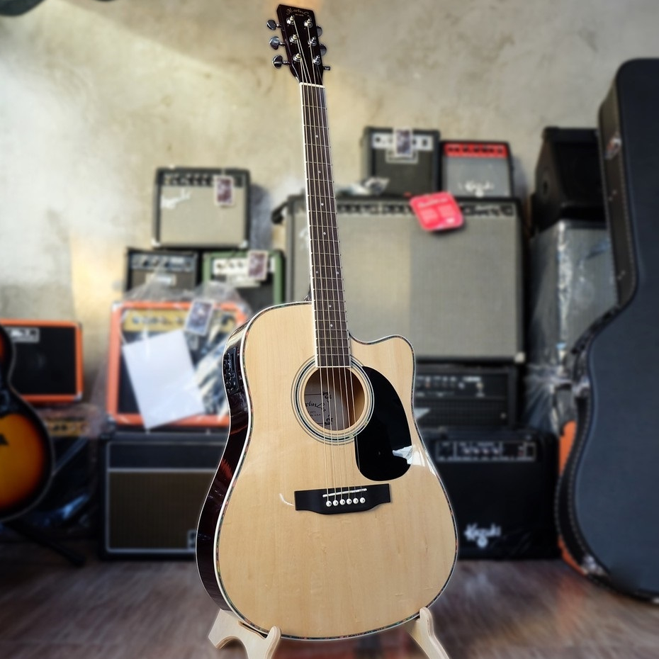 [โค้ดลด1000-฿🔥]  กีต้าร์โปร่งไฟฟ้า Martin lee MD410C EQ LC-5 ขนาด 41 นิ้ว ตั้งสายได้ในตัว ฟรี ปิ๊ก4อ