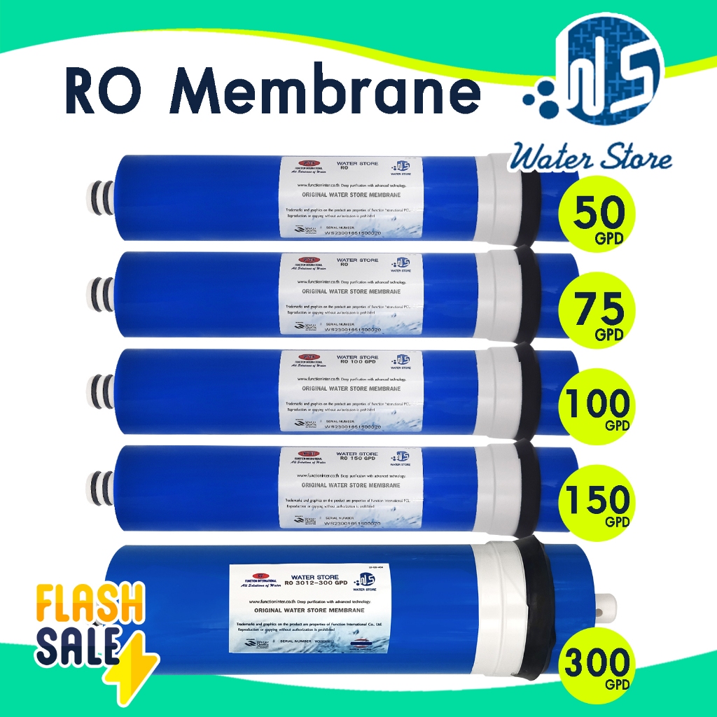 ไส้กรองน้ำ RO เมมเบรน Water Store 50 75 100 150 300 GPD Membrane เครื่องกรองน้ำ ตู้น้ำหยอดเหรียญ FASTPURE 2012 3012