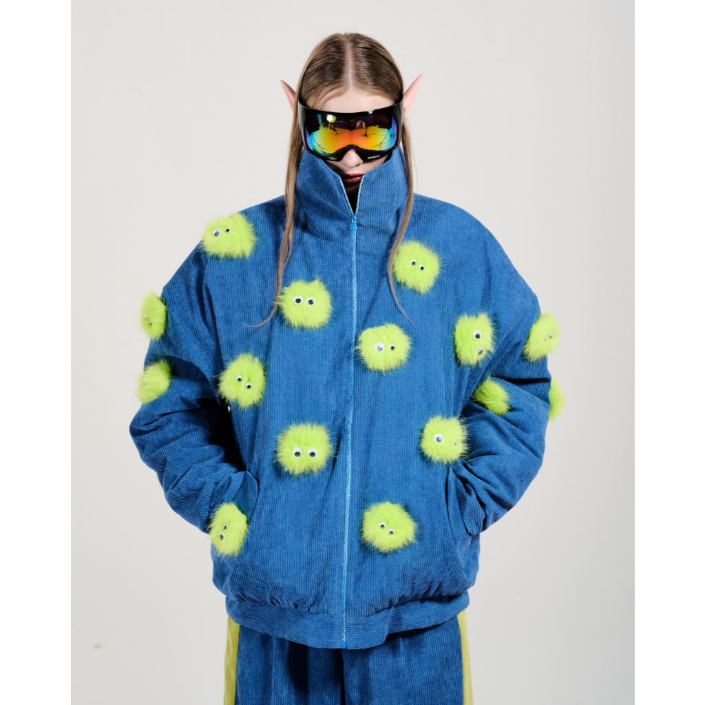 The SRT X13 Monster Oversized Jacket (TJK231) - แจ็คเก็ตโอเวอร์ไซส์ คอตั้ง ซิปหน้า บุใยสังเคราะห์ — صورة 5