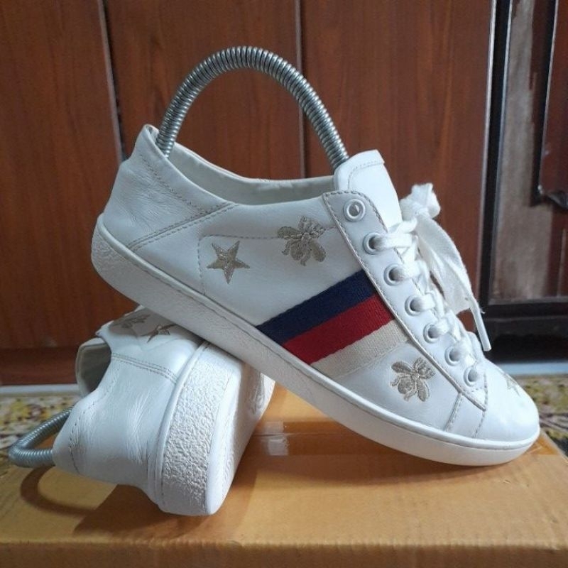 Gucci White Leather Ace Sneakers