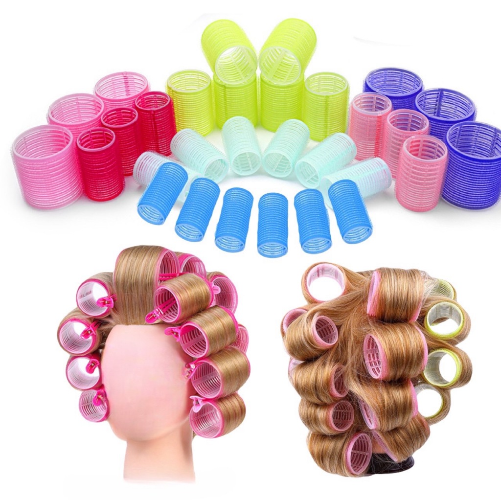 ⚡️พร้อมส่ง⚡️โรลม้วนผม โรลม้วนผมหน้าม้า แบบขน แบบไม่ใช้กิ๊บ (คละสี)