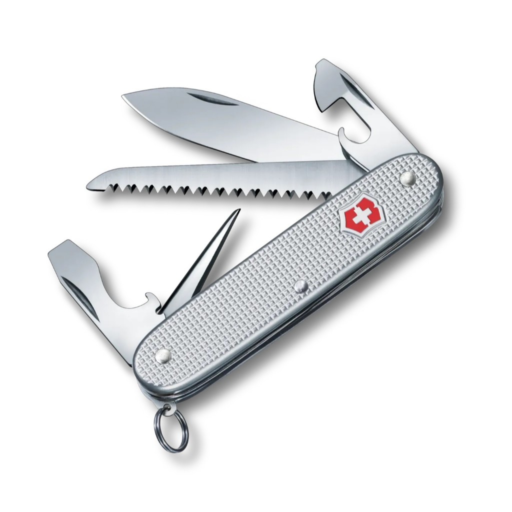 Victorinox Farmer Alox - Medium Pocket Knife with Wood Saw (0.8241.26) Silver | มีดพับ มีดพก มีดสวิส