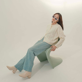 FLASHMARBLE #FM006 JEANS กางเกงยีนส์ขากระบอก ผ้าเดนิมพรีเมี่…