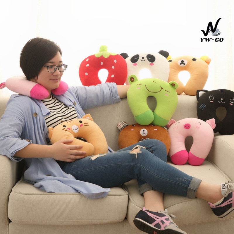 หมอนรองคอ U สำหรับพนักพิงศีรษะรถยนต์ หมอนรองคอคุณภาพสูง ลายการ์ตูน G2990
