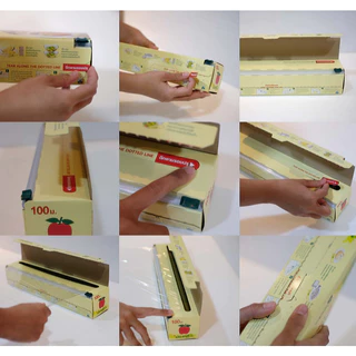 M WRAP ฟิล์มถนอมอาหาร ฟิล์มยืดเอ็มแรป พร้อมใบมีดสไลด์ หนา 11 ไมครอน กว้าง20/30 ซม. ยาว30/40/50/100 ม.