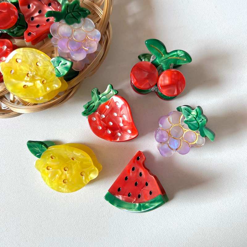 พร้อมส่ง กิ๊บติดผม Fruity claw clip ขนาด 2-3 cm. ราคาต่อชิ้น