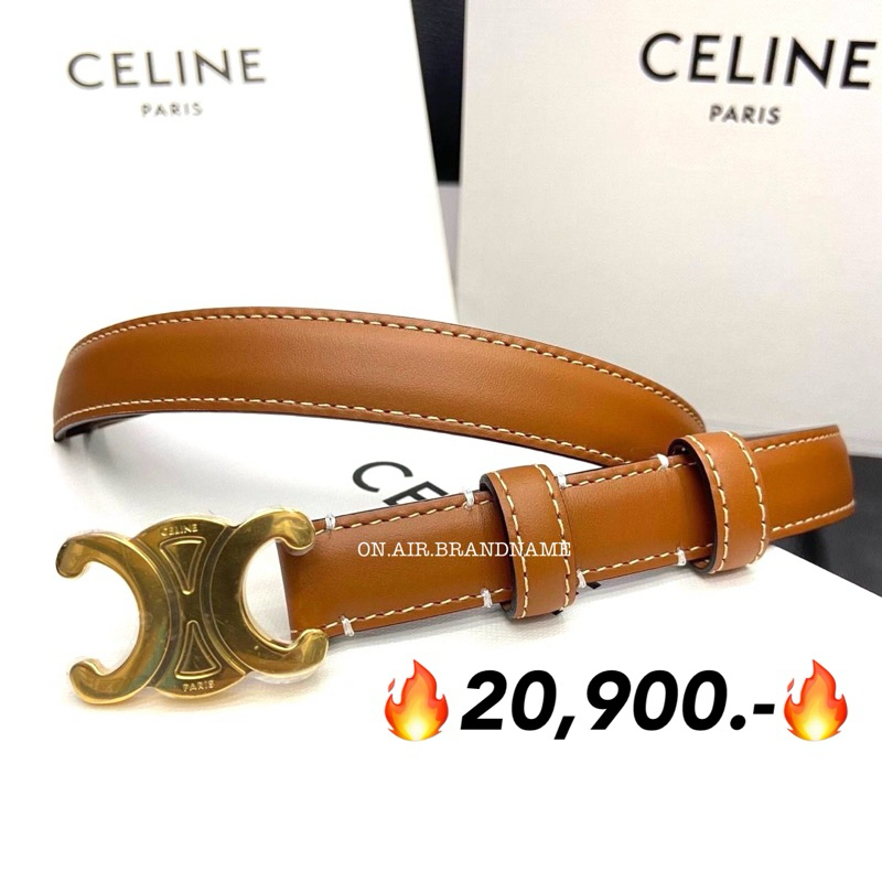 New celine small thriomphe belt 1.8 สี tan เข็มขัดรุ่นฮิต