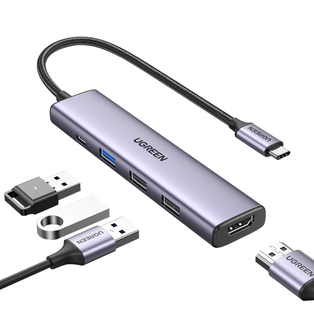 UGREEN รุ่น 15495 HUB Type C 5 in 1 รองรับ 4K30Hz PD100W USB3.0 x1 / USB2.0 x2 อะแดปเตอร์ฮับ thumbnail 3