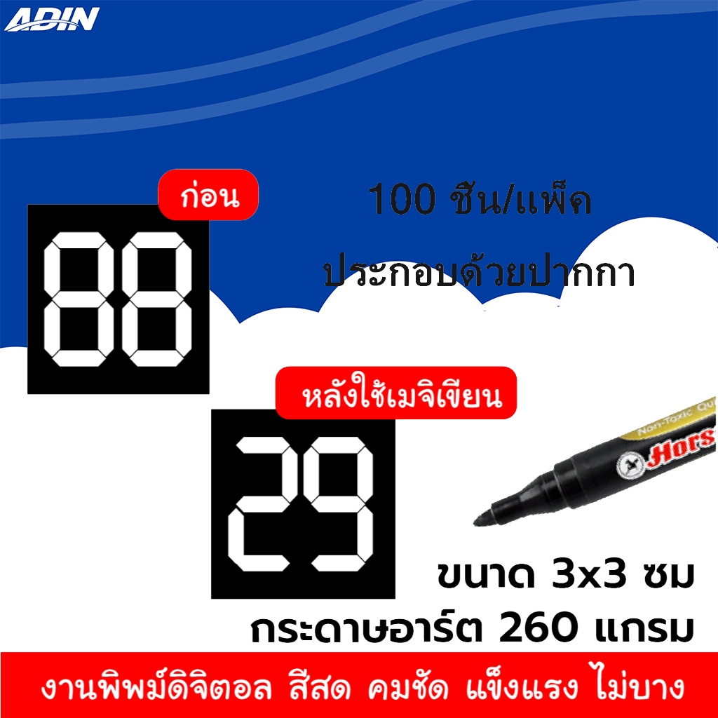 ป้ายราคาสินค้า 100ชิ้น กระดาษอาร์ทมัน 260 แกรม ป้ายราคาจิ๋ว ป้ายเค้กกำหนดราคาเอง(ประกอบด้วยปากกา)