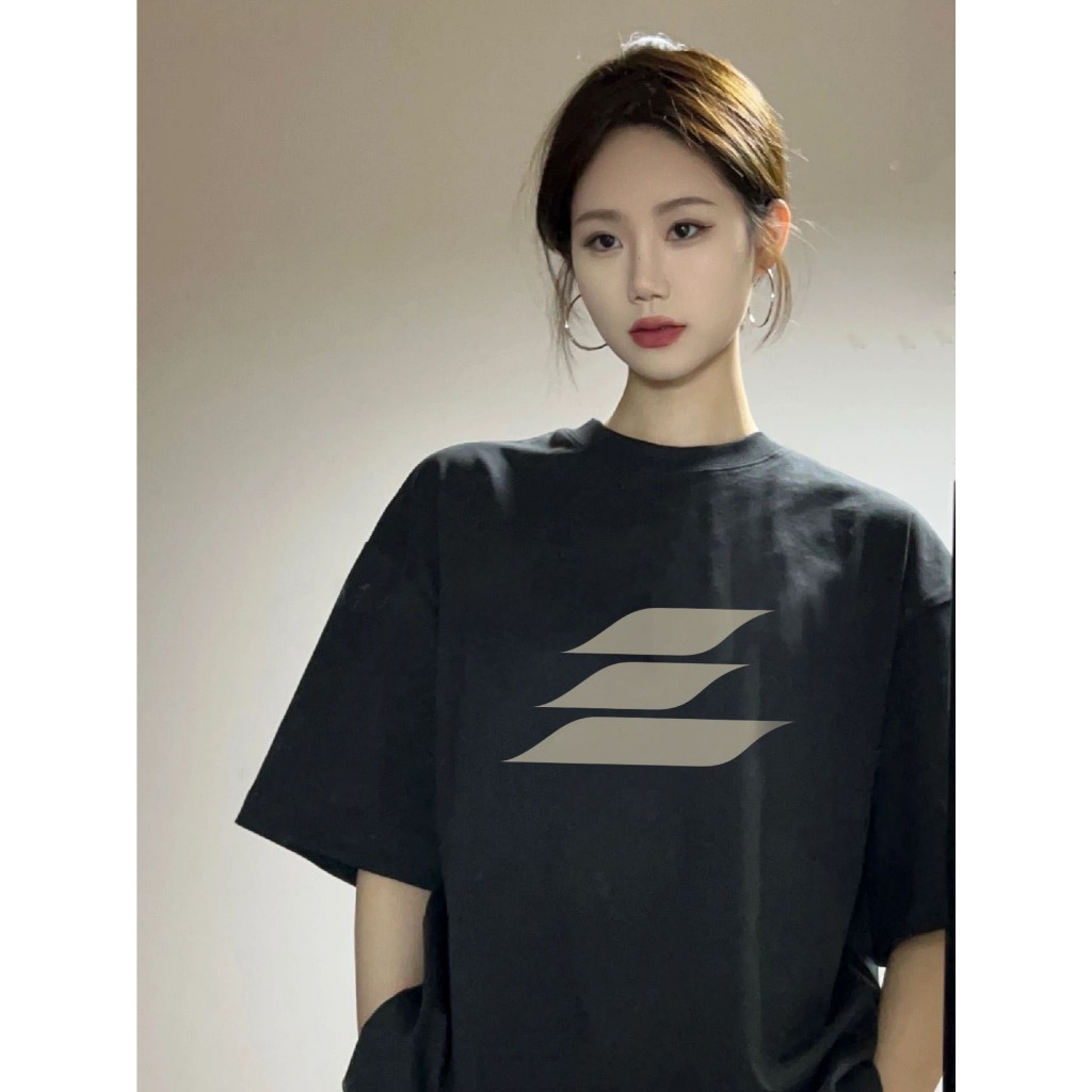 TeeTwoOne สไตล์อเมริกันวินเทจ สไตล์สตรีท เสื้อยืด oversize“Three rectangles”เรียบง่ายและมีสไตล์ COTTON 100ผ้า unisex