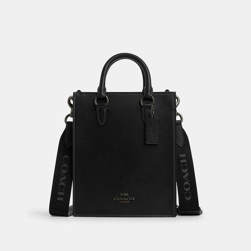 Coach CP050 Dylan Tote In Colorblock Signature Canvas (QBO3I) กระเป๋าสะพายข้างผู้ชาย สี Qb/Black/Charcoal