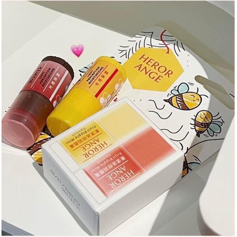 HEROR ange Bees Mini ลิปบำรุงเซต 2 แท่ง