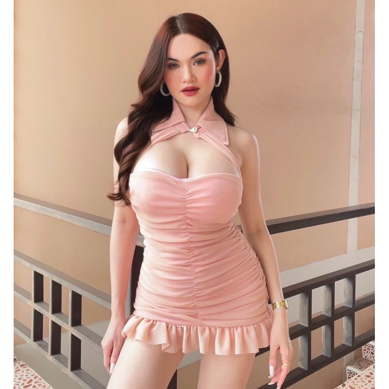 ｛𝘽𝙔 𝙁𝘼𝙃｝ ツ เดรสออกงาน เซ็กซี่มาก ชุดใส่ปาร์ตี้ วิ้งๆ ทำงานกลางคืน