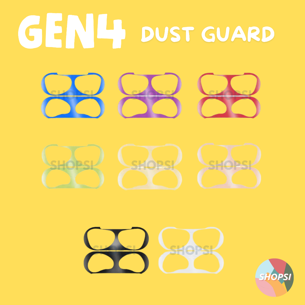 สติ๊กเกอร์กันคราบ AIRPOD GEN 4 DUST GUARD 2024 ใช้สำหรับ airpods gen4 ฟิล์มกันรอยดำ ใหม่ล่าสุด มีหลายสีให้เลือก SHOPSI